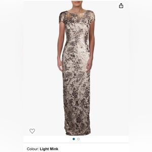 Adrianna Papell Floral Sequin Embroidered gown, size 4